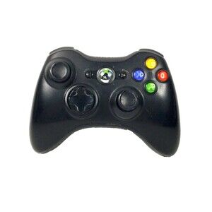 Microsoft Xbox 360 - Black Wireless Controller - No Battery Pack - Tested!